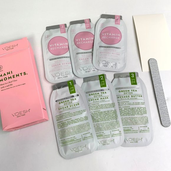Voesh Mani Moments Manicure in a Box Duo Vegan Wooden File Mask Vitamin Recharge - Picture 1 of 7